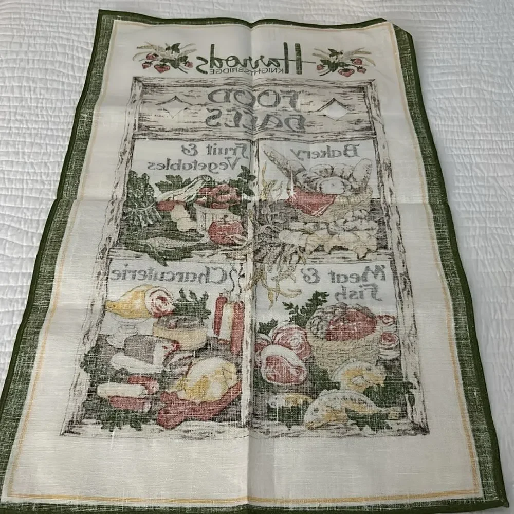 Vintage Harrods Knightsbridge Irish Linen Cloth Tapestry Made in Ireland 18x29